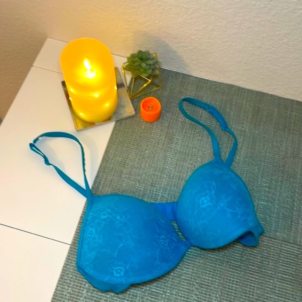 Sexy Aqua Lace Push-Up Bra